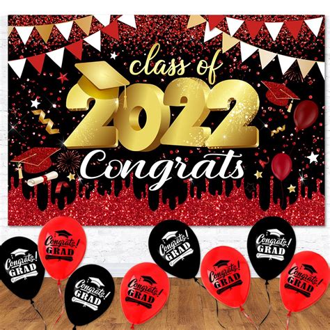 Buy Class of 2022 Backdrop-Graduation Party Decorations 2022 Maroon and Gold Graduation ...