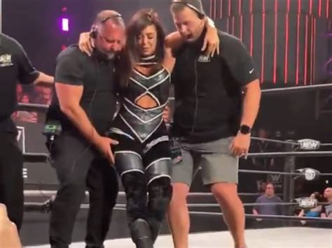 WATCH: AEW Superstar Rebel Struggles to Get Out of the Arena Following ...