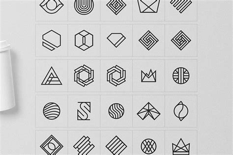 Geometric Logos vol 2 (29288) | Geometric logo, Geometric logo ...