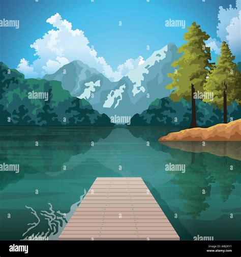 Beautiful nature landscape drawing scenery Stock Vector Image & Art - Alamy