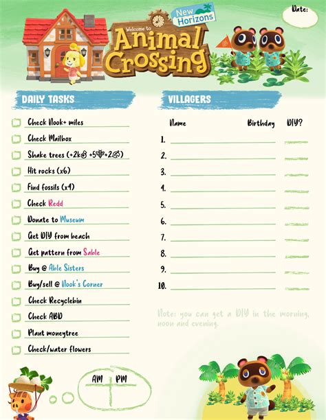 Animal Crossing Checklist Printable Free - Printable Word Searches