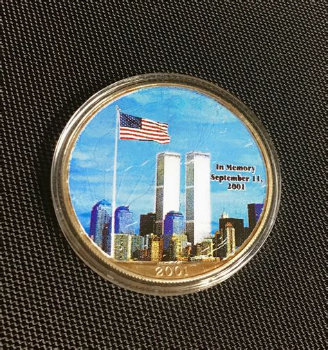 Twin Towers 1oz Silver Coin .999 fine silver 2001 Painted | Etsy