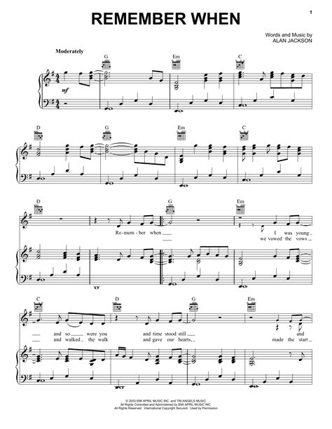 Remember When | Sheet Music Direct