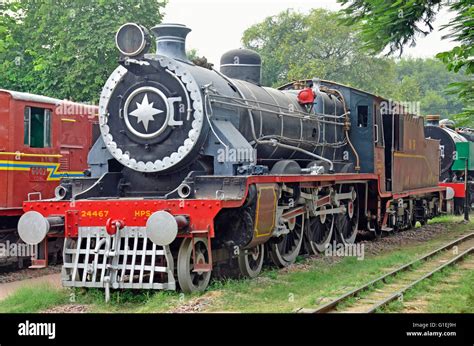 Old steam locomotives of Indian Railways, National Railway Museum, New Delhi, India Stock Photo ...