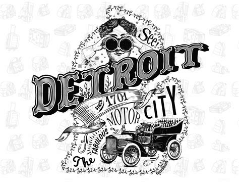 DETROIT Png Logo MICHIGAN Family Vacation Motor City Png - Etsy