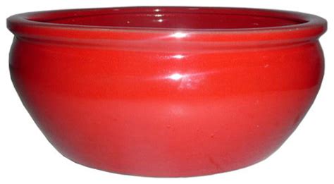 Red Ceramic Planter - Contemporary - Outdoor Pots And Planters - by Lowe's