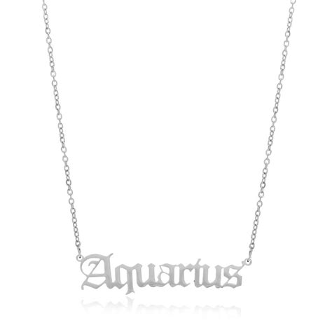 Aquarius Zodiac Star Sign Necklace Stainless Steel in Colour Silver - Etsy