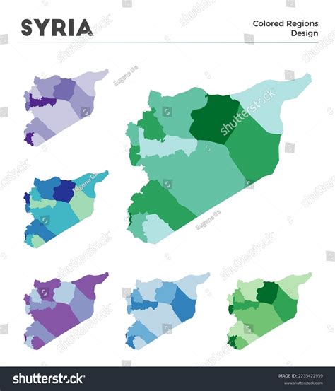 Syria Map Collection Borders Syria Your Stock Vector (Royalty Free ...