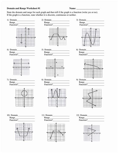 Domain and Range Practice Worksheet Fresh Domain and Range Algebra 2 ...