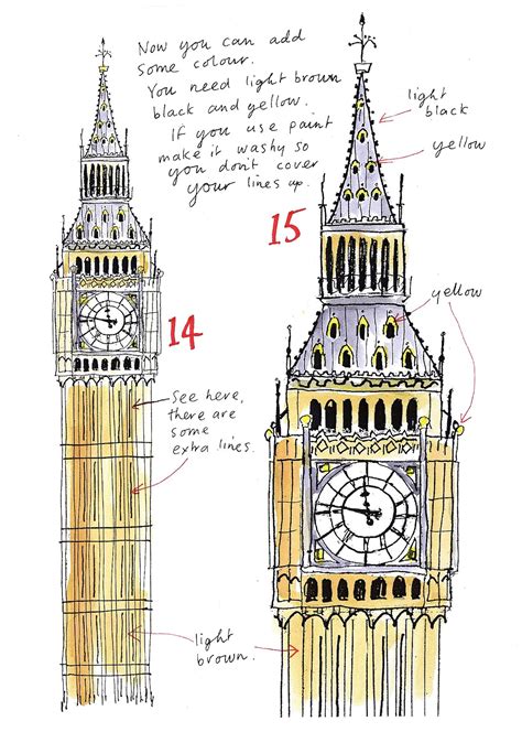 How to draw… Big Ben | Big ben, London drawing, Big ben drawing