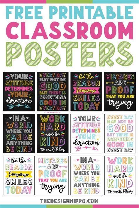 Free Printable Classroom Posters with Motivational Quotes | Printable ...