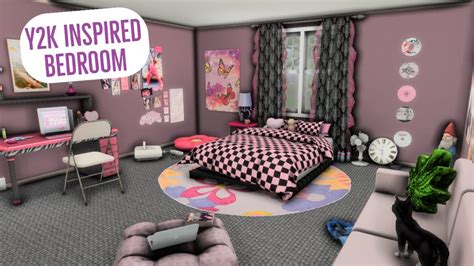 Y2K INSPIRED BEDROOM ~ Sims 4 Speed Build - YouTube