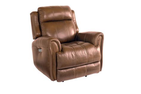 Bassett Marquee BASF-3707-P0U Umber Leather Power Wallsaver Recliner with Power Headrest | Great ...