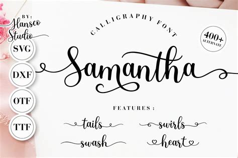 Cursive Font Ttf Svg Wedding Font Samantha Cursive Font For Etsy Israel | Images and Photos finder