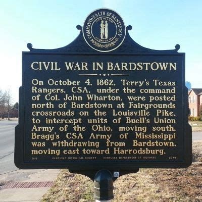 Civil War in Bardstown Historical Marker