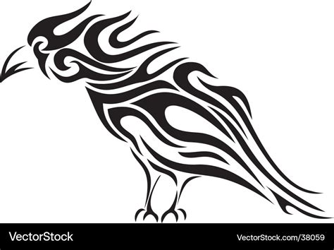 Raven tribal tattoo Royalty Free Vector Image - VectorStock