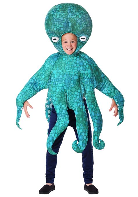 A fantasia de polvo azul infantil - The Child Blue Octopus Costume