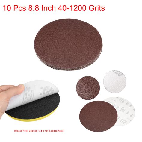 10Pcs 9 Inch 40-1200 Grits Hook and Loop Sanding Disc Flocking Sandpaper for Ran | eBay