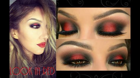 Maquillaje con ROJO ( Look in RED) - YouTube