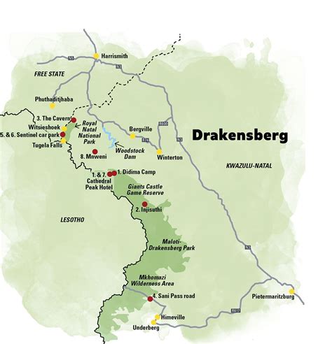 √ Drakensberg Mountains Map - Alumn Photograph