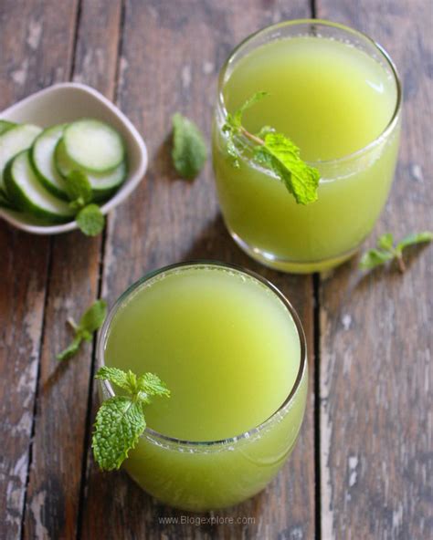 Cucumber Mint Juice Recipe - Indian Recipes - Blogexplore