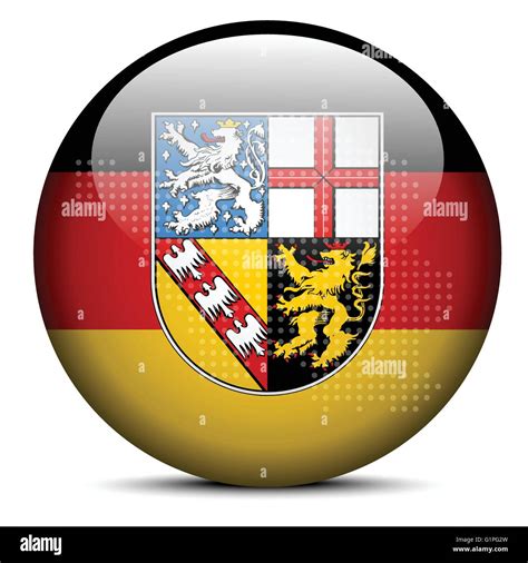 Map with Dot Pattern on flag button of Saarland, Germany Stock Vector ...