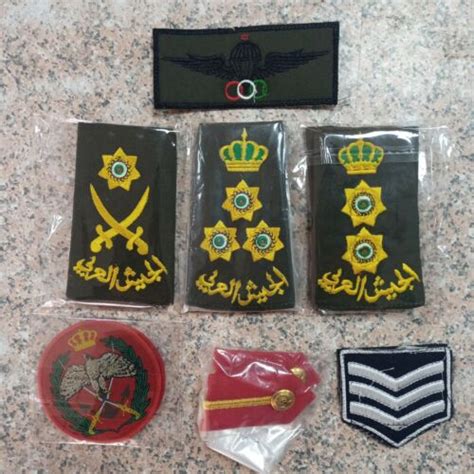 Genuine Jordanian Army Rare Shoulder Ranks Slides Collar Badge Paches ...