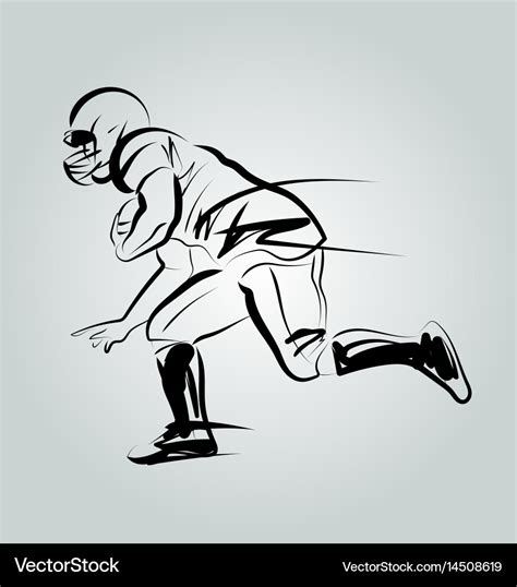 Line sketch player of american football Royalty Free Vector