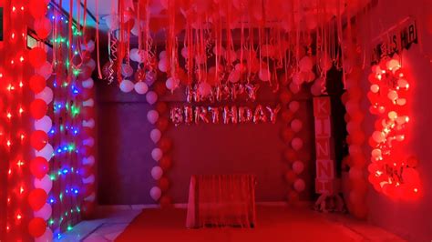 ️ Birthday Party Decoration ️Red And White Theme Colour ️handy_craft _collection ️ - YouTube