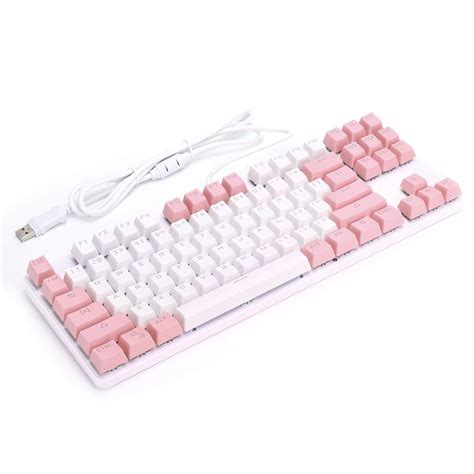 Buy PUSOKEI Mechanical Gaming Keyboard, 87 Keys Keyboards RGB LED Rainbow Backlit Wired Keyboard ...