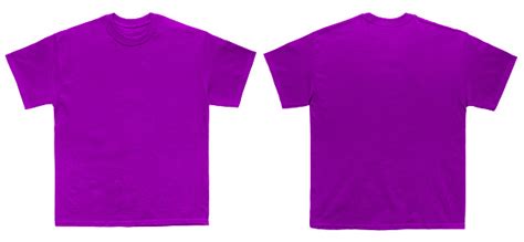 Blank T Shirt Color Purple Template Front And Back View Stock Photo - Download Image Now - iStock