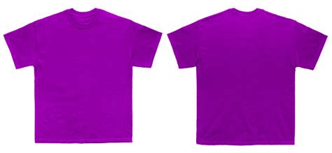 Blank T Shirt Color Purple Template Front And Back View Stock Photo ...