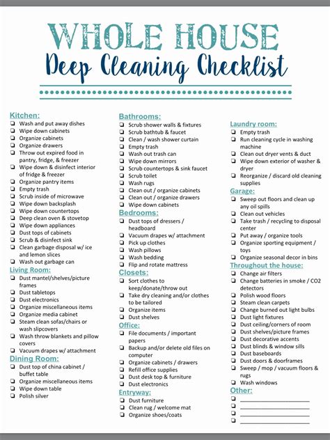 House Cleaning Schedule Template Inspirational 40 Helpful House Cleaning Checklists for You ...