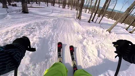 Skiing at Blue Mountain Ski Resort Trees and Moguls - YouTube