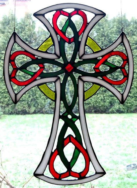 Celtic cross satined glass | Celtic, Celtic cross, Stained glass