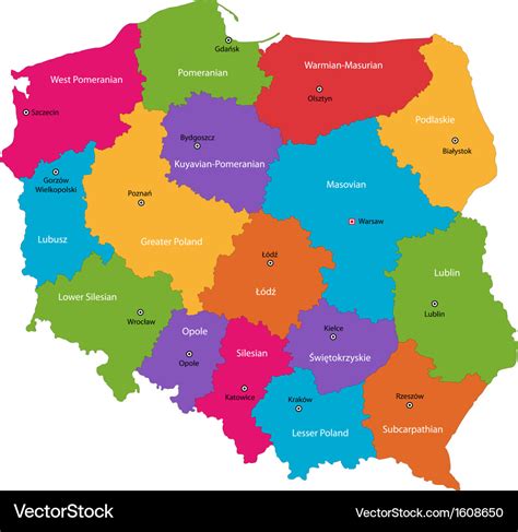 Poland map Royalty Free Vector Image - VectorStock