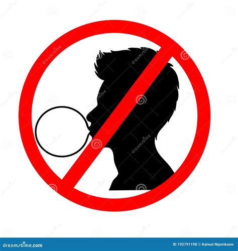 No Chewing Gum Forbidden Sign Stock Vector - Illustration of attention, blowing: 192791198