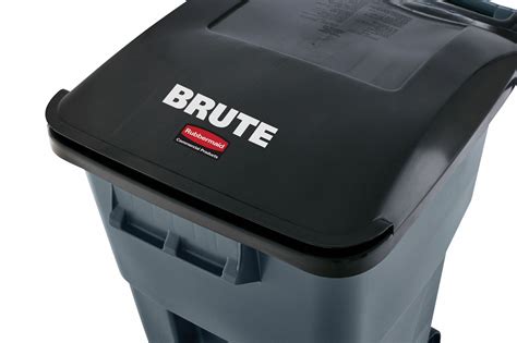 RUBBERMAID COMMERCIAL PRODUCTS Rollout Trash Can: BRUTE(R), Gray, 50 gal Capacity, 24 in Wd/Dia ...