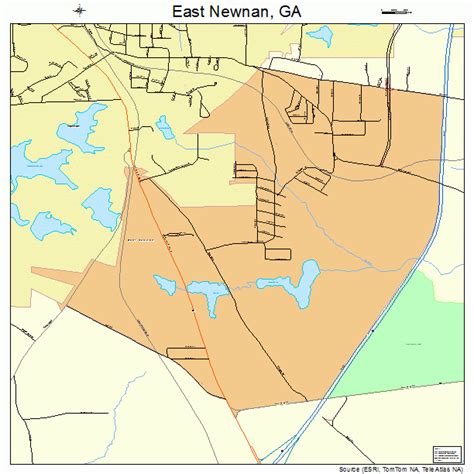 East Newnan Georgia Street Map 1325692