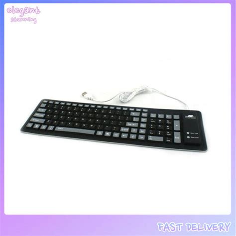 elegantstunning Portable Silent Foldable Silicone Keyboard Usb Flexible ...