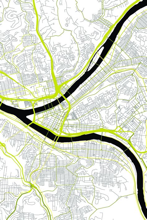 Pittsburgh City Road Map Minimal Poster 412 PGH Steelers - Etsy