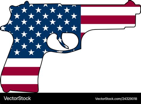 American flag gun automatic pistol handgun Vector Image