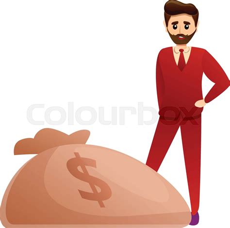 Caucasian millionaire icon, cartoon style | Stock vector | Colourbox