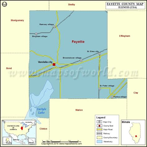 Fayette County Map, Illinois