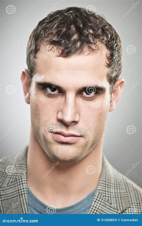 Caucasian Man Stare Down Portrait Stock Photo - Image of studio, camera: 31268824