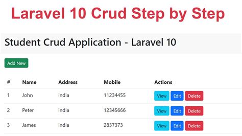 Laravel 10 crud step by step - YouTube