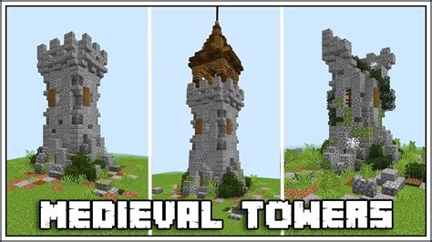 How to Build a Medieval Tower in Minecraft 1.14 | Minecraft castle ...