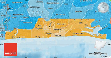 Political Shades Map of Lagos