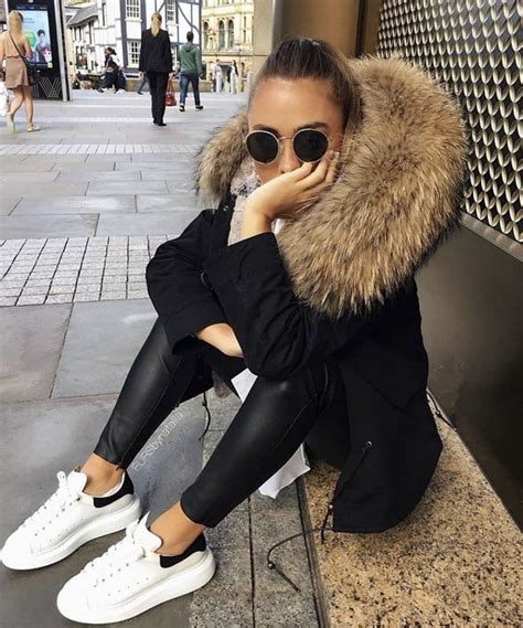 💠 Alexander Mcqueen streetstyle sneakers fur jacket | Winter fashion outfits, Fashion outfits ...