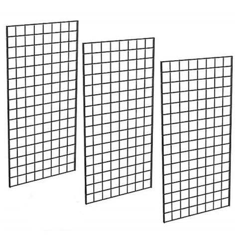 Only Hangers 48 in. H x 24 in. W Black Metal Commercial Grade Grid Wall ...